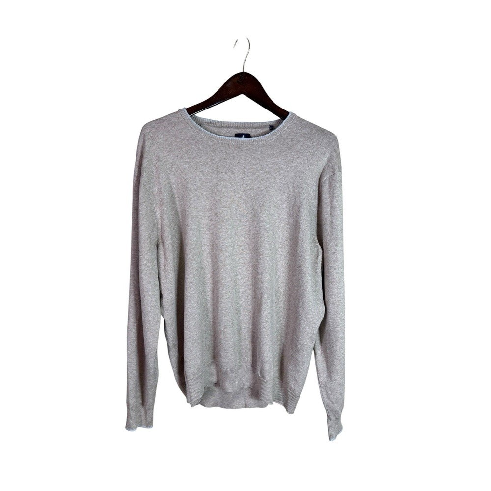 JOHNNIE-O Crewneck Knit Sweater Size Large Cotton Nylon Silk Camel Color‎